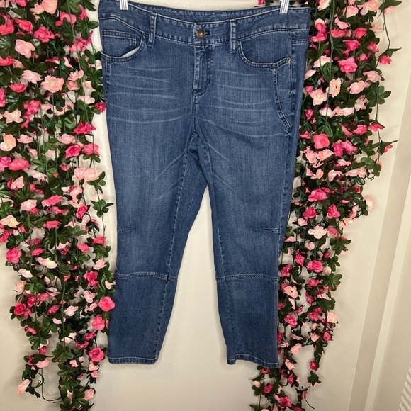 Eddie Bauer Blue Modern Slim Crop Jeans Womens 14 Plus Size Denim - Picture 1 of 7